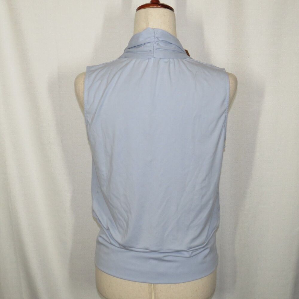 OGL Stretch Lyocell Matte Smooth Smooth Surplice Sleeveless Top Blue Size Medium - Picture 5 of 9